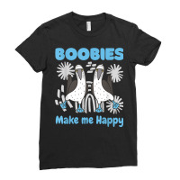 Boobies Make Me Happy Funny Blue Footed Booby Water Sea Bird T Shirt Ladies Fitted T-shirt | Artistshot