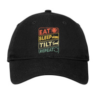 Eat Sleep Tilt Repeat Retro Game Lover Design Arcade Pinball Adjustable Cap | Artistshot