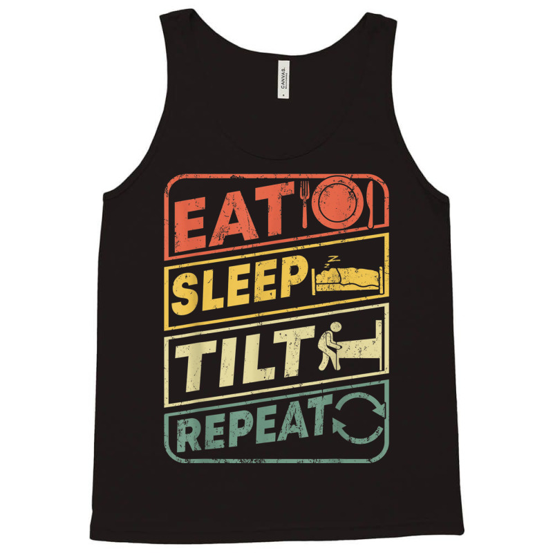 Eat Sleep Tilt Repeat Retro Game Lover Design Arcade Pinball Tank Top by PokHoude | Artistshot