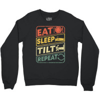 Eat Sleep Tilt Repeat Retro Game Lover Design Arcade Pinball Crewneck Sweatshirt | Artistshot