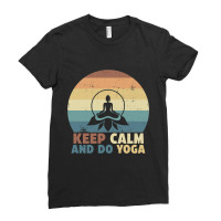Keep Calm And Do Yoga Retro Vintage Gift Idea For Yoga Lover Ladies Fitted T-shirt | Artistshot
