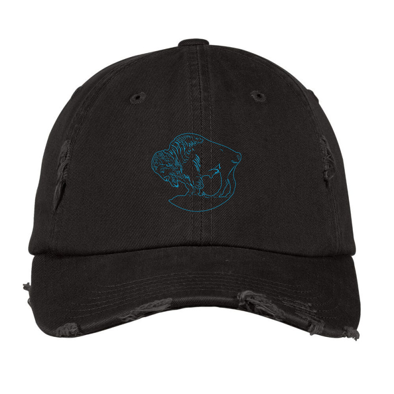 Buffalo Blu Line Design Vintage Cap by Coble Spellman | Artistshot