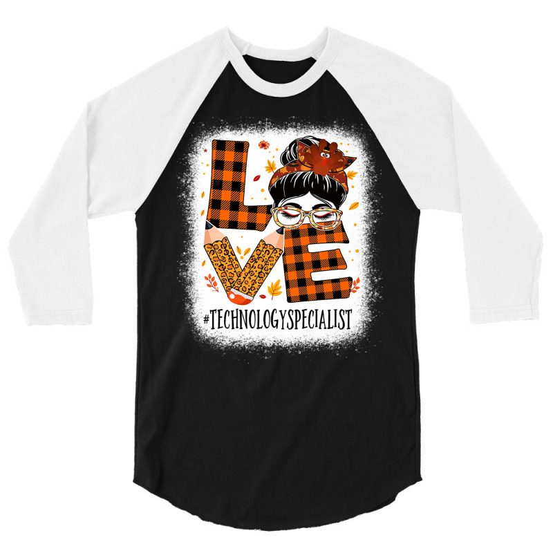 Technology Specialist Love Messy Bun Turkey Thanksgiving Premium T Shi 3/4 Sleeve Shirt by cm-arts | Artistshot