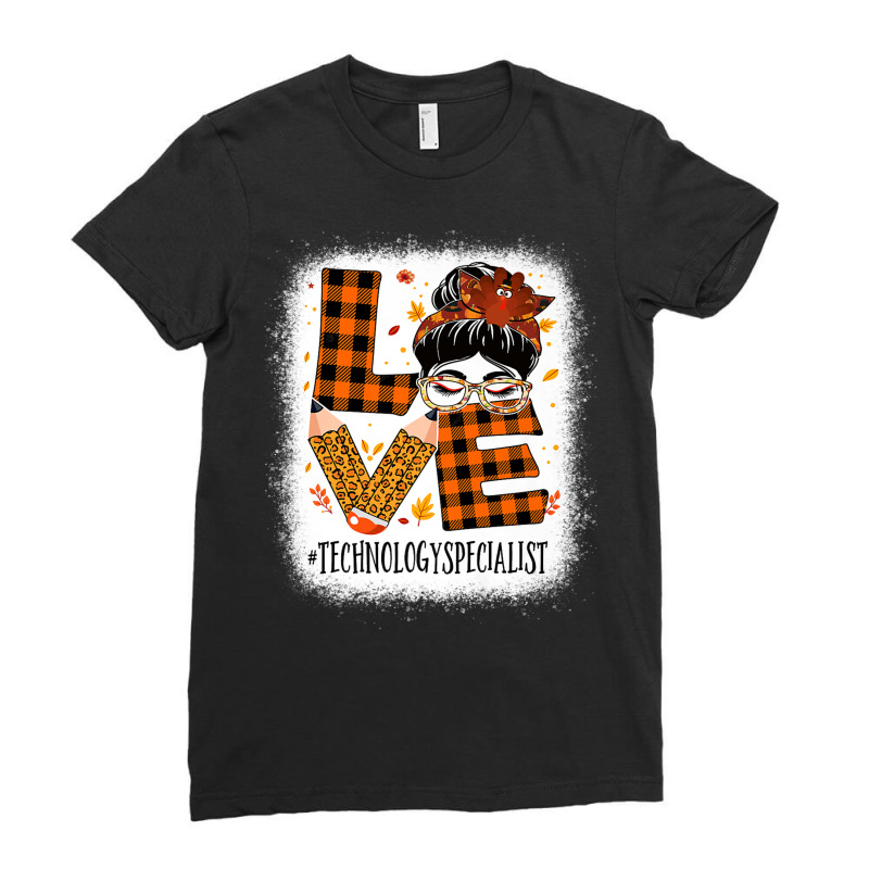 Technology Specialist Love Messy Bun Turkey Thanksgiving Premium T Shi Ladies Fitted T-Shirt by cm-arts | Artistshot