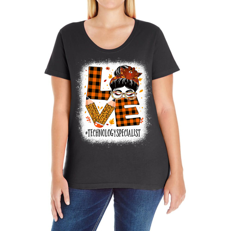 Technology Specialist Love Messy Bun Turkey Thanksgiving Premium T Shi Ladies Curvy T-Shirt by cm-arts | Artistshot