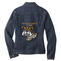 Not Your Typical Gamer Dog Design Ladies Denim Jacket | Artistshot