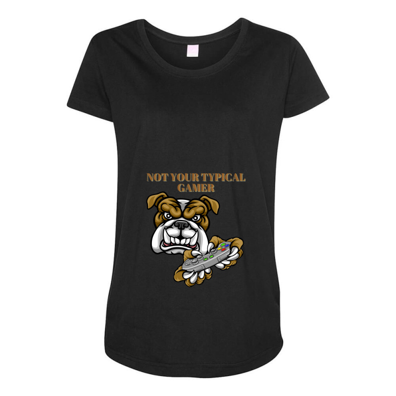 Not Your Typical Gamer Dog Design Maternity Scoop Neck T-shirt by AngieFurr | Artistshot