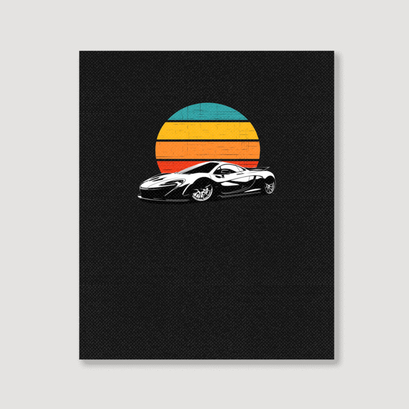 Sunset Supercar Products Portrait Canvas Print | Artistshot