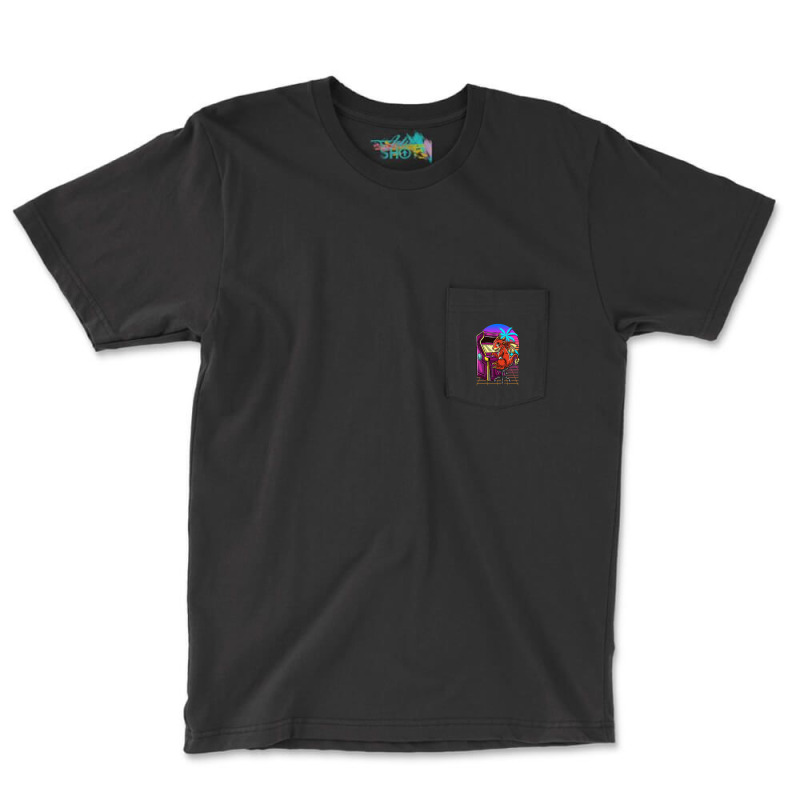 Cyberpunk Arcade Gaming Dragon Video Pocket T-Shirt by MargueriteThomas | Artistshot