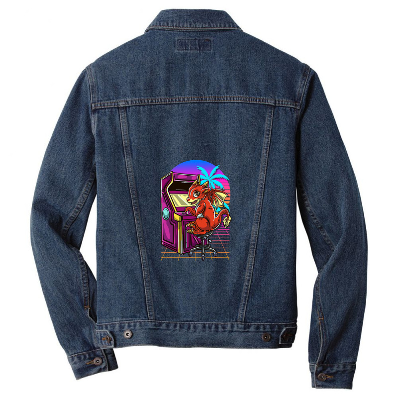 Cyberpunk Arcade Gaming Dragon Video Men Denim Jacket by MargueriteThomas | Artistshot