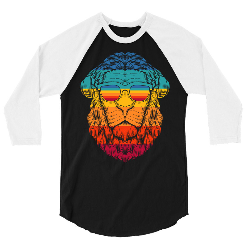 Vintage Lion At Sunglasses 3/4 Sleeve Shirt | Artistshot