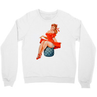 Retro Pin Up Girl Lingerie Red Dress Classic Sexy Pinup Girl Raglan Ba Crewneck Sweatshirt | Artistshot