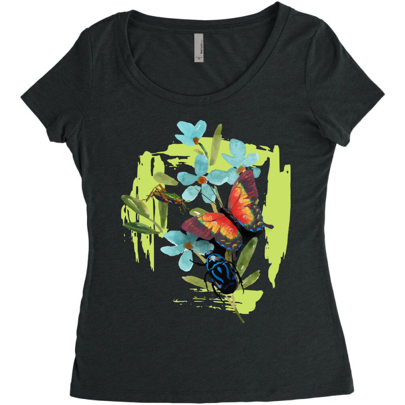 Native Pollinator Gardens Colorful Native Wildflowers With Beetle And  Women's Triblend Scoop T-shirt by huggingbrilliant | Artistshot