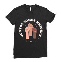 Juntos Somos Mejores Bilingual Spanish Teacher Melanin Ladies Fitted T-shirt | Artistshot