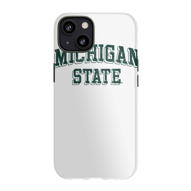 Michigan State Spartans Retro Arch Heather Gray Sweatshirt Iphone 13 Case | Artistshot