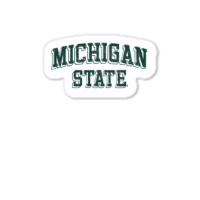 Michigan State Spartans Retro Arch Heather Gray Sweatshirt Sticker | Artistshot