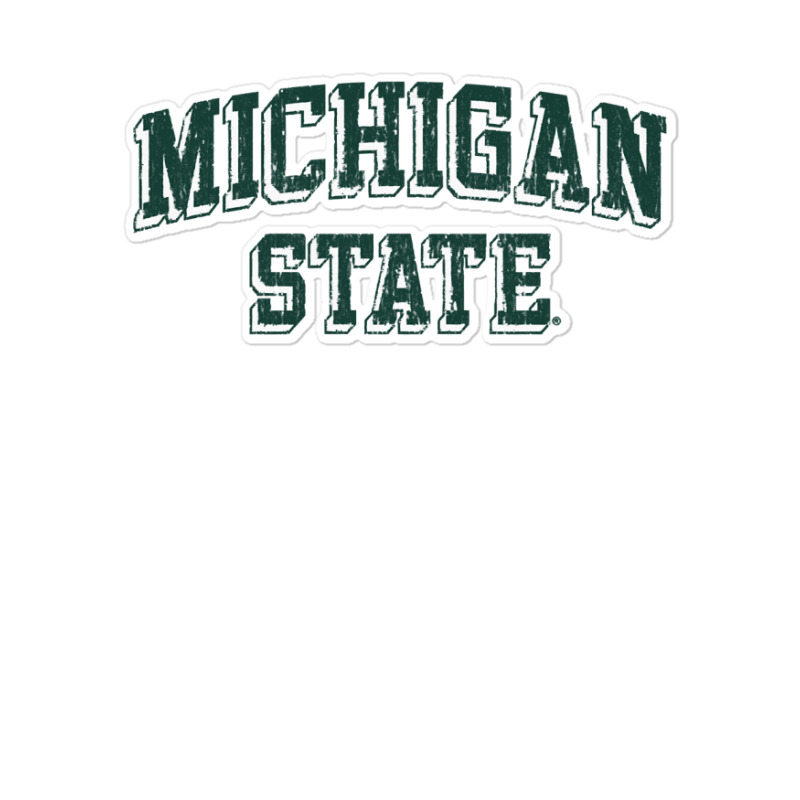 Michigan State Spartans Retro Arch Heather Gray Sweatshirt Sticker | Artistshot