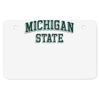 Michigan State Spartans Retro Arch Heather Gray Sweatshirt Atv License Plate | Artistshot