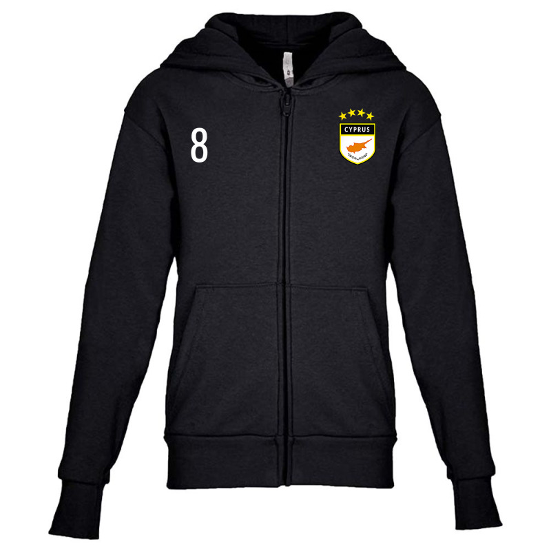 Cyprus Number 8 Soccer Flag Football  Eight Cypriot T Shirt Youth Zipper Hoodie by cm-arts | Artistshot