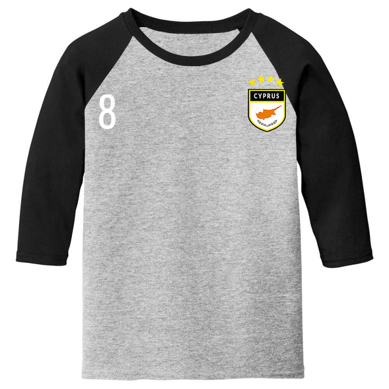 Cyprus Number 8 Soccer Flag Football  Eight Cypriot T Shirt Youth 3/4 Sleeve by cm-arts | Artistshot