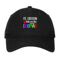 Mi Corazon Late En Dos Idiomas Bilingual Adjustable Cap | Artistshot