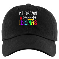 Mi Corazon Late En Dos Idiomas Bilingual Kids Cap | Artistshot