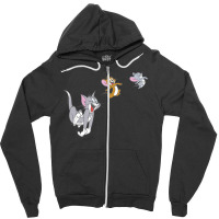 Tom And Jerry Group Shot Arching Jump Zipper Hoodie | Artistshot