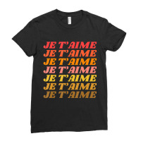 Je T'aime Retro I Love You French Language Typography Ladies Fitted T-shirt | Artistshot