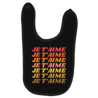 Je T'aime Retro I Love You French Language Typography Baby Bibs | Artistshot