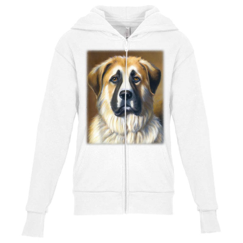 Anatolian Shepherd Dog Vintage Style Portrait T Shirt Youth Zipper Hoodie by claudettemeskqx | Artistshot