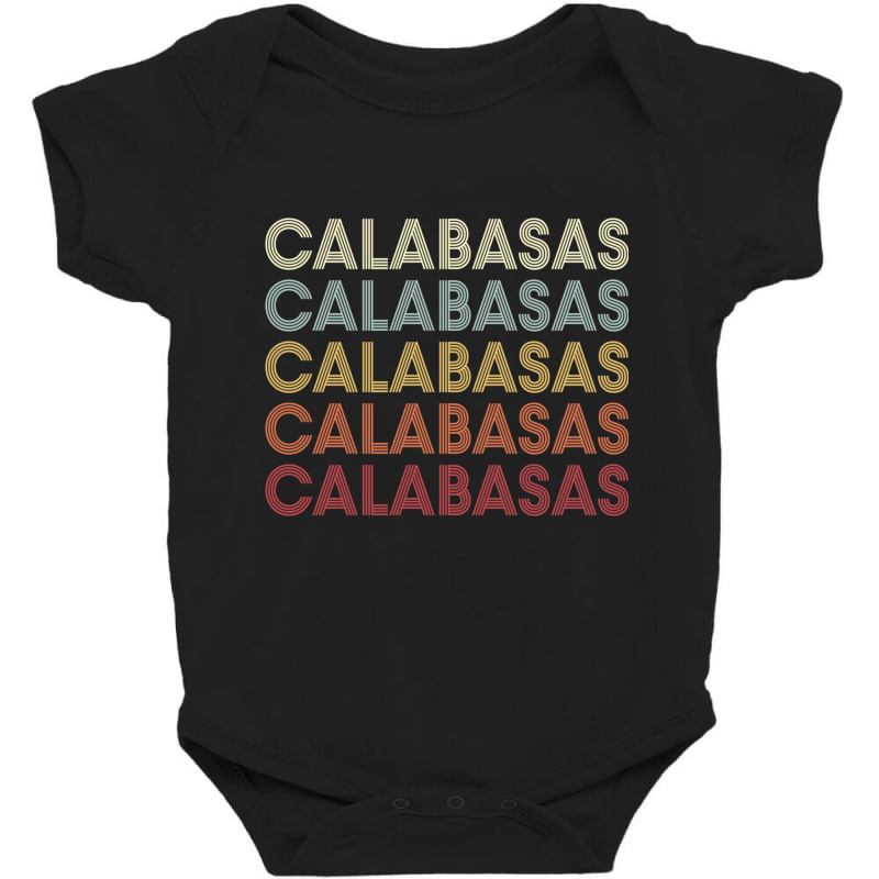 Calabasas California Calabasas Ca Retro Vintage Text Long Sleeve T Shi Baby Bodysuit by cm-arts | Artistshot