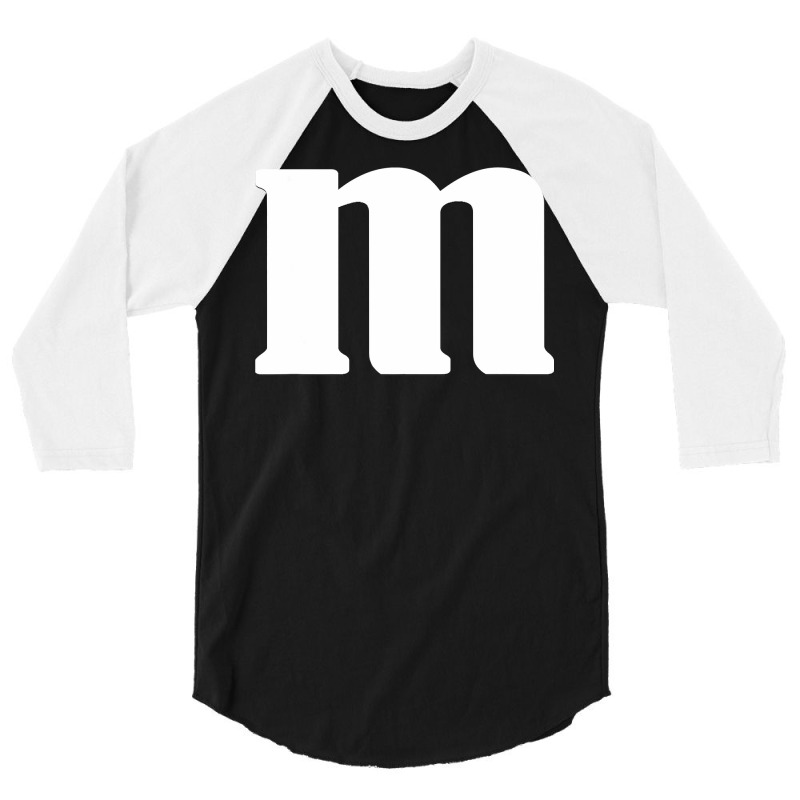 Lower Case Alphabet Matching Halloween Costume Cute Letter M 3/4 Sleeve Shirt | Artistshot