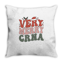 Merry Certified Registered Nurse Anesthetist Christmas Sweatshirt Throw Pillow | Artistshot