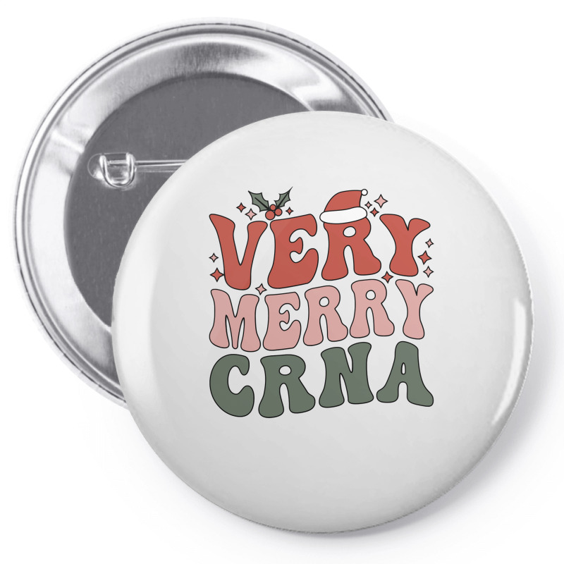 Merry Certified Registered Nurse Anesthetist Christmas Sweatshirt Pin-back Button | Artistshot