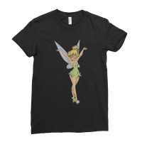 Peter Pan Tinker Bell Arms Up Profile Mirror Dance Ladies Fitted T-shirt | Artistshot