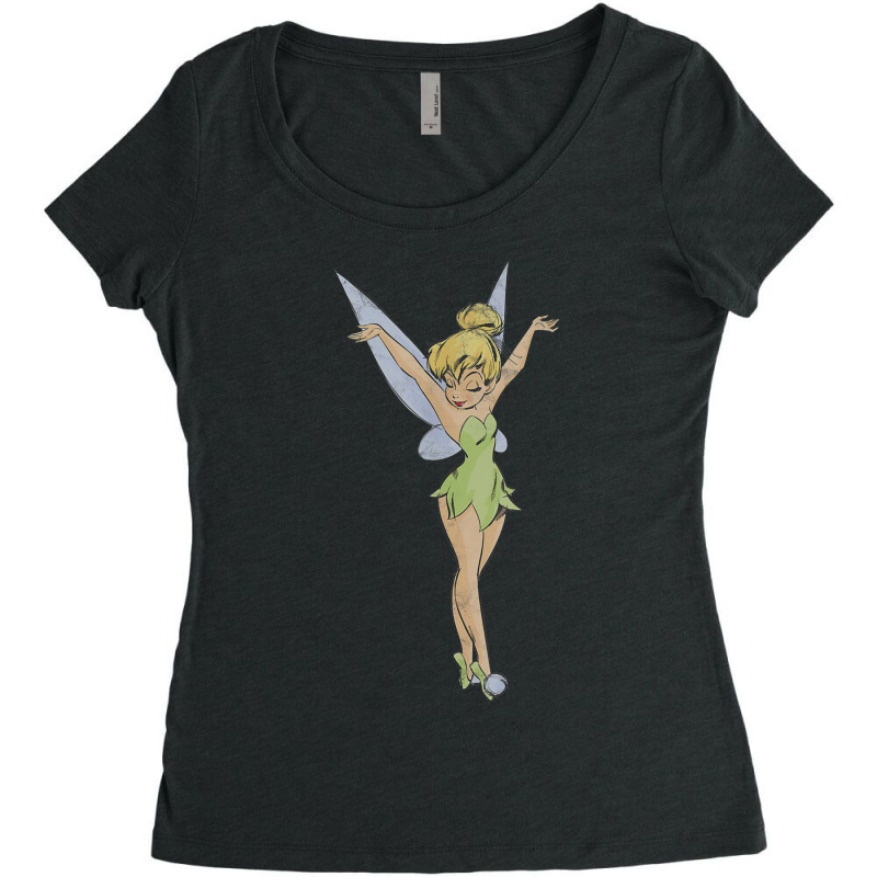 Peter Pan Tinker Bell Arms Up Profile Mirror Dance Women's Triblend Scoop T-shirt by althubich | Artistshot