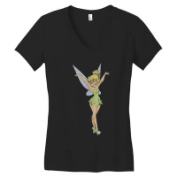 Peter Pan Tinker Bell Arms Up Profile Mirror Dance Women's V-neck T-shirt | Artistshot