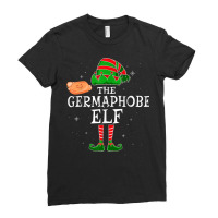 Germaphobe Elf Group Matching Family Christmas Sanitizer T Shirt Ladies Fitted T-shirt | Artistshot