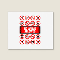 Anime Signs - Not Allowed Landscape Canvas Print | Artistshot