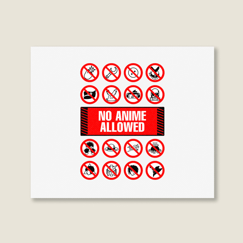 Anime Signs - Not Allowed Landscape Canvas Print | Artistshot