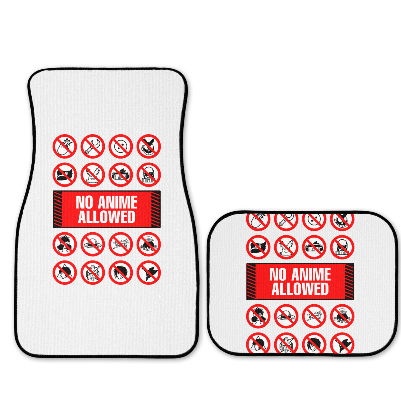 Anime Signs - Not Allowed Full Set Car Mats | Artistshot