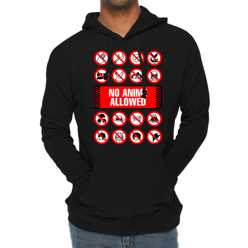 Anime Signs - Not Allowed Lightweight Hoodie | Artistshot