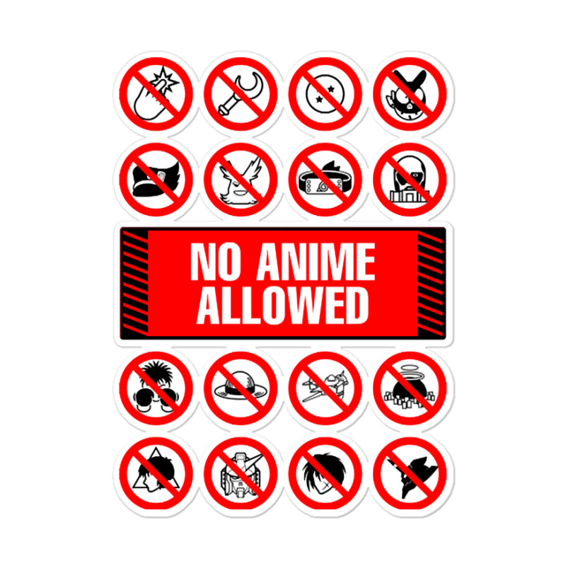 Anime Signs - Not Allowed Sticker | Artistshot