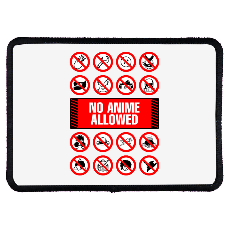 Anime Signs - Not Allowed Rectangle Patch | Artistshot