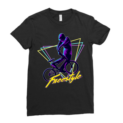 Bmx Freestyle Ladies Fitted T-shirt Designed By Roger