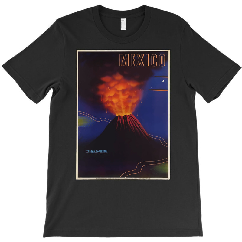 Vintage Mexico Travel Poster - Volcano T-shirt | Artistshot