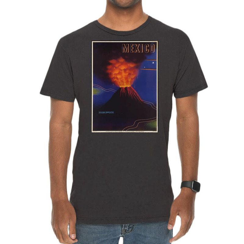 Vintage Mexico Travel Poster - Volcano Vintage T-shirt | Artistshot