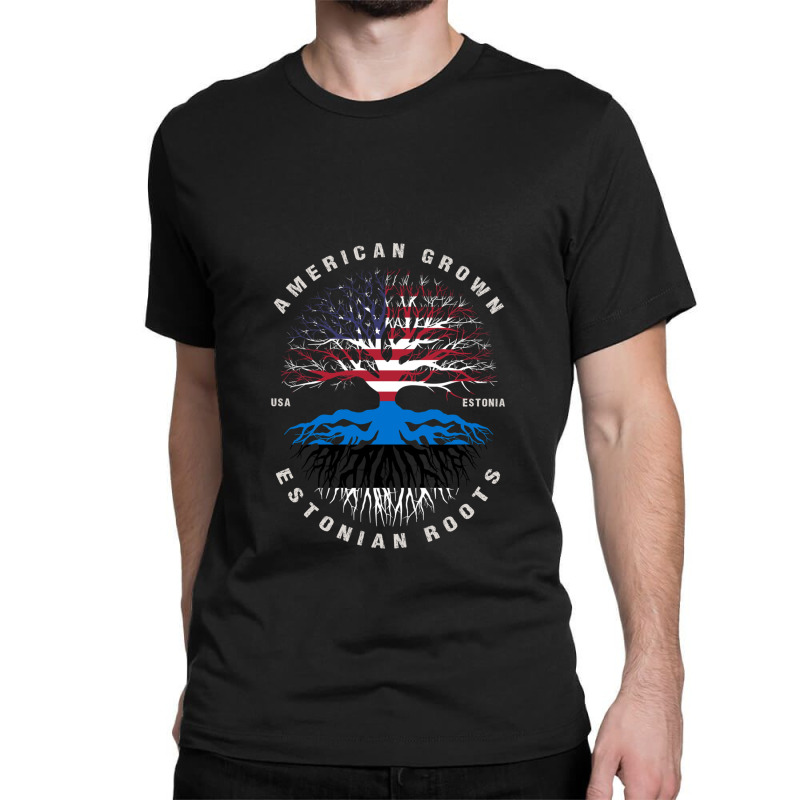 American Grown Estonian Roots Estonia Flag Classic T-shirt | Artistshot