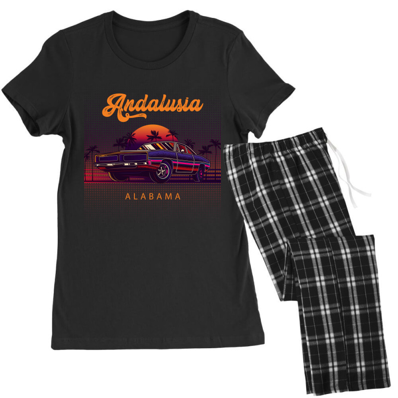 Andalusia Alabama Retro Vintage 80s 90s Muscle Cars Retrowave Aestheti Women's Pajamas Set | Artistshot