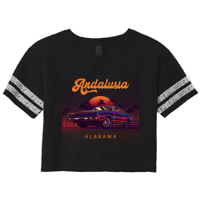 Andalusia Alabama Retro Vintage 80s 90s Muscle Cars Retrowave Aestheti Scorecard Crop Tee | Artistshot